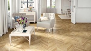 Công trình sàn gỗ Egger Kingsize 3D xương cá tại quận 2