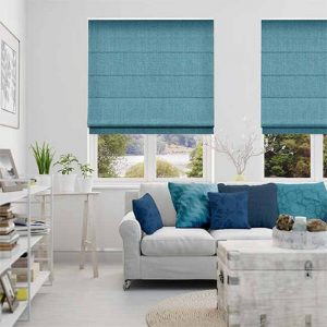 Rèm roman đẹp giá rẻ màu xanh lam cho cửa sổ