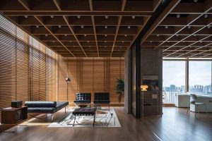 Giá rèm gỗ đẹp cho văn phòng