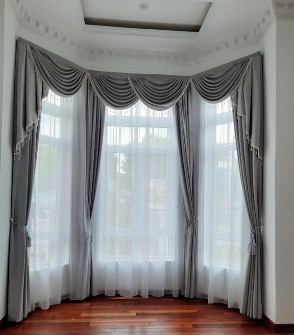 Rèm nữ hoàng phòng khách màu xám